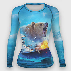 Рашгард женский Медведь ВМФ, цвет: 3D-принт