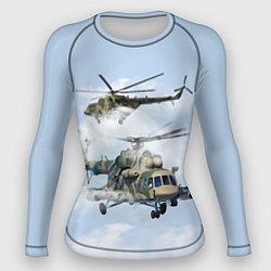 Рашгард женский Ми-8 Вертолёт, цвет: 3D-принт