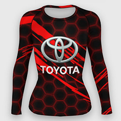 Рашгард женский Toyota: Красные соты, цвет: 3D-принт