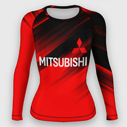 Рашгард женский Mitsubishi - Red Sport, цвет: 3D-принт