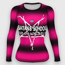 Женский рашгард Satan school for bad boys and girls pink