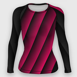 Рашгард женский Red Stripe 3D Красные полосы, цвет: 3D-принт