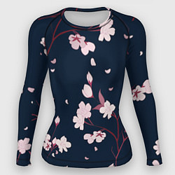 Рашгард женский Веточки с цветами, цвет: 3D-принт