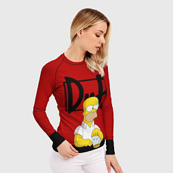 Рашгард женский Гомер и пиво Симпсоны Simpsons, цвет: 3D-принт — фото 2