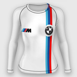 Рашгард женский БМВ 3 STRIPE BMW WHITE, цвет: 3D-принт