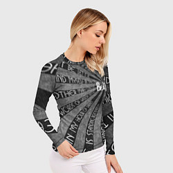 Рашгард женский Beatles черно-белый, цвет: 3D-принт — фото 2