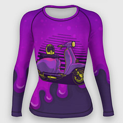 Рашгард женский Фиолетовый мопед, цвет: 3D-принт