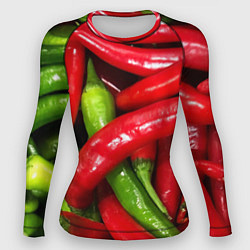 Рашгард женский Жгучие перцы, цвет: 3D-принт