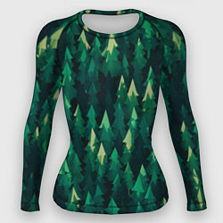 Рашгард женский Еловый лес spruce forest, цвет: 3D-принт
