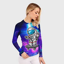 Рашгард женский Космонавт - скейтер, цвет: 3D-принт — фото 2