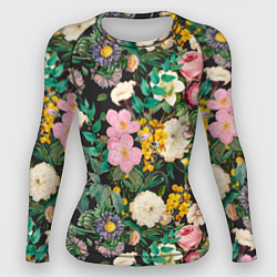 Рашгард женский Паттерн из летних цветов Summer Flowers Pattern, цвет: 3D-принт