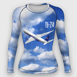 Рашгард женский Самолет Ту-214, цвет: 3D-принт