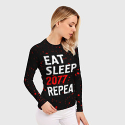 Рашгард женский Eat Sleep 2077 Repeat Краска, цвет: 3D-принт — фото 2