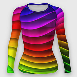 Рашгард женский Color line neon pattern Abstraction Summer 2023, цвет: 3D-принт