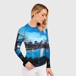 Рашгард женский Закат в мегаполисе, цвет: 3D-принт — фото 2