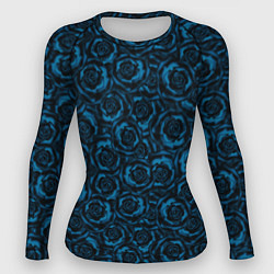 Рашгард женский Синие розы-цветочный узор, цвет: 3D-принт