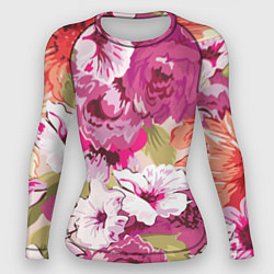 Рашгард женский Красочный цветочный паттерн Лето Fashion trend 202, цвет: 3D-принт