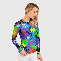 Рашгард женский Яркий геометрический принт, цвет: 3D-принт — фото 2
