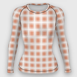 Рашгард женский Light beige plaid fashionable checkered pattern, цвет: 3D-принт