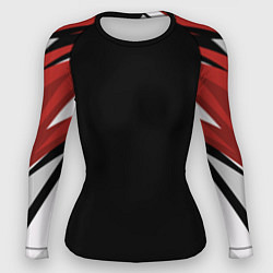 Рашгард женский Кроссфит униформа - Красная абстракция, цвет: 3D-принт