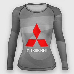 Рашгард женский Mitsubishi - серая с кружочками абстракция, цвет: 3D-принт