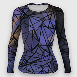 Рашгард женский Blue with black stripes pattern, цвет: 3D-принт