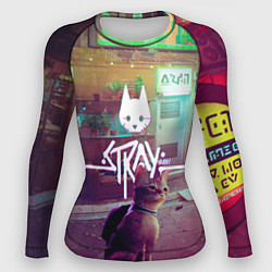 Рашгард женский Stray - котик - neon, цвет: 3D-принт