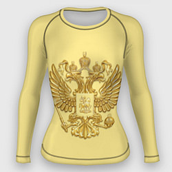 Рашгард женский Герб России - золото, цвет: 3D-принт