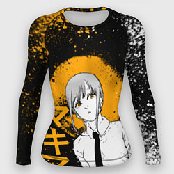 Женский рашгард Макима - оранжевые брызги краски