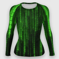 Рашгард женский Двоичный код зеленый, цвет: 3D-принт