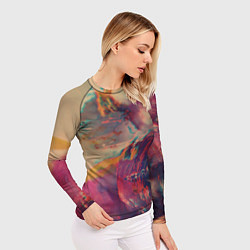 Рашгард женский Множество красок - Розовый, красный, жёлтый, цвет: 3D-принт — фото 2