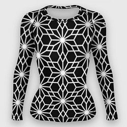 Рашгард женский Абстрактный чёрно-белый узoр, цвет: 3D-принт