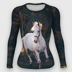 Рашгард женский Скачущая белая лошадь, цвет: 3D-принт