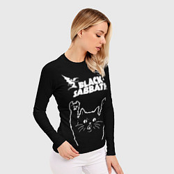 Рашгард женский Black Sabbath рок кот, цвет: 3D-принт — фото 2