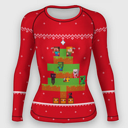 Рашгард женский Майнкрафт : Новогодний свитер, цвет: 3D-принт