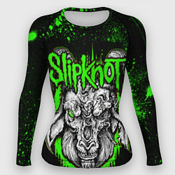 Рашгард женский Slipknot зеленый козел, цвет: 3D-принт