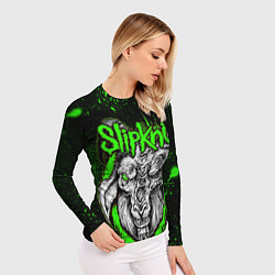 Рашгард женский Slipknot зеленый козел, цвет: 3D-принт — фото 2