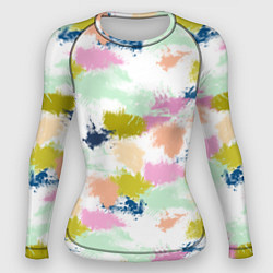 Рашгард женский Разноцветные мазки красками модный узор, цвет: 3D-принт