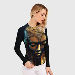 Рашгард женский Нейросеть - золотая статуя египетской царицы, цвет: 3D-принт — фото 2