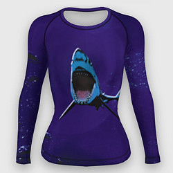 Рашгард женский Акула в синем море, цвет: 3D-принт