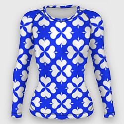Рашгард женский Четырехлистный клевер синий, цвет: 3D-принт