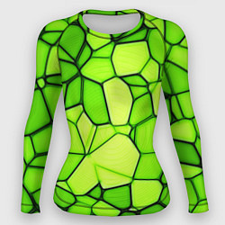 Рашгард женский Неоновые салатовые осколки, цвет: 3D-принт