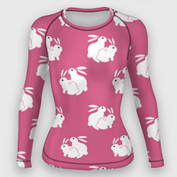 Рашгард женский Сексуальные кролики на розовом, цвет: 3D-принт