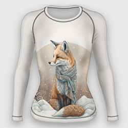 Рашгард женский Лисица и сугроб, цвет: 3D-принт