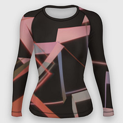Рашгард женский Абстрактные розовые стеклянные блоки, цвет: 3D-принт
