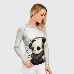 Рашгард женский Милая панда в наушниках, цвет: 3D-принт — фото 2