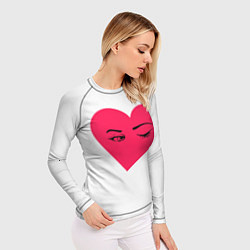 Рашгард женский Красное сердце - любовь с глазами, цвет: 3D-принт — фото 2