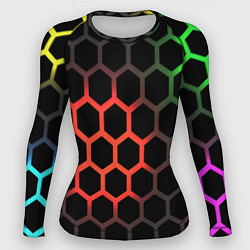 Рашгард женский Gradient hexagon genshin, цвет: 3D-принт