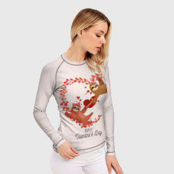 Рашгард женский Милая пара ленивцев в день святого валентина, цвет: 3D-принт — фото 2