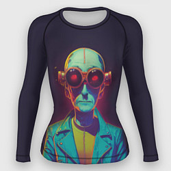 Рашгард женский Голова лысого ученого киберпанка, цвет: 3D-принт